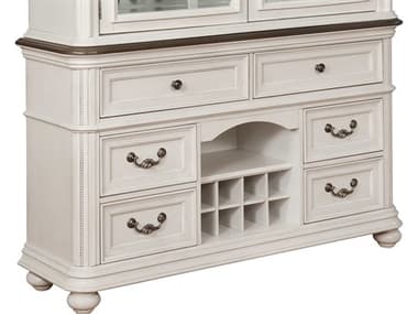 Avalon Furniture 62" Oak Wood Light Gray Distressed White Sideboard AVLD0162NBF