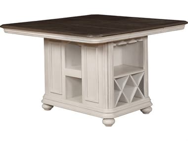 Avalon Furniture Rectangular Wood Light Gray Oak Distressed White Dining Table AVLD0162NKI