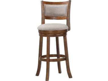 Avalon Furniture Burnt Brown Upholstered Swivel Mango Wood Bar Stool AVLD01811BS