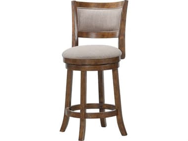 Avalon Furniture Burnt Brown Upholstered Swivel Mango Wood Counter Stool AVLD01811GC