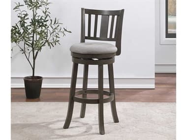Avalon Furniture Gray Upholstered Swivel Mango Wood Bar Stool AVLD01852BS