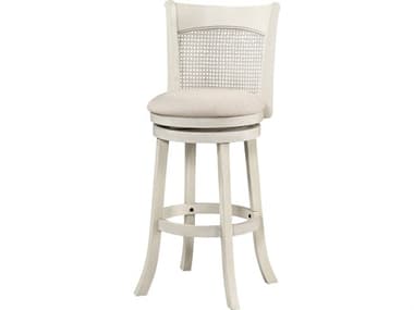 Avalon Furniture White Upholstered Swivel Mango Wood Bar Stool AVLD01955BS