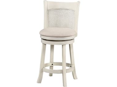 Avalon Furniture White Upholstered Swivel Mango Wood Counter Stool AVLD01955GC