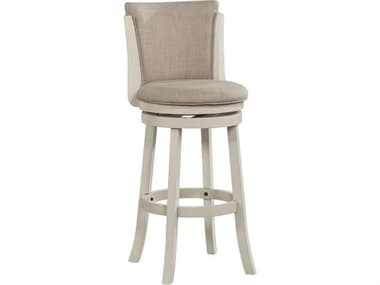 Avalon Furniture White Upholstered Swivel Mango Wood Bar Stool AVLD01977BSW