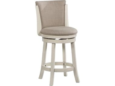 Avalon Furniture White Upholstered Swivel Mango Wood Counter Stool AVLD01977GCW