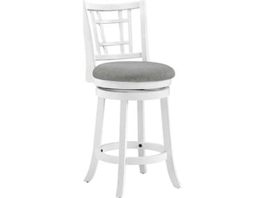 Avalon Furniture White Upholstered Swivel Mango Wood Bar Stool AVLD02406GC