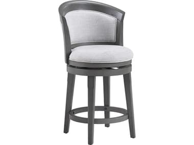 Avalon Furniture Antique Gray Upholstered Swivel Mango Wood Bar Stool AVLD04707GC