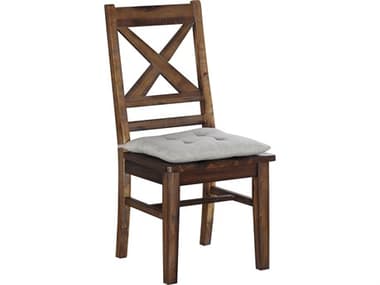 Avalon Furniture Acacia Wood Brown Upholstered Armless Dining Chair AVLD0526NDC
