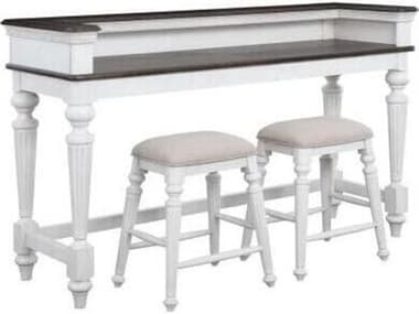 Avalon Furniture Gray Oak Distressed White Rectangular Wood Bar Table AVLO00162BAR