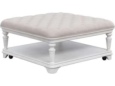 Avalon Furniture Gray Oak Distressed White Upholstered Ottoman AVLO00162C11