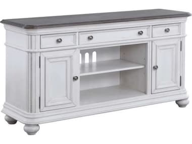 Avalon Furniture 64" Birch Wood Gray Oak Distressed White Media Console AVLTV016264