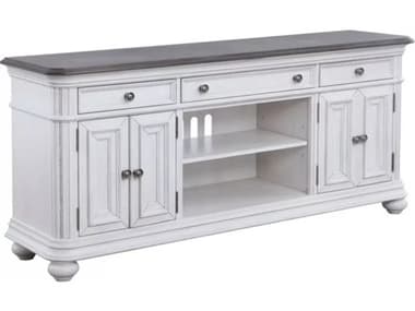 Avalon Furniture 74" Birch Wood Gray Oak Distressed White Media Console AVLTV016274