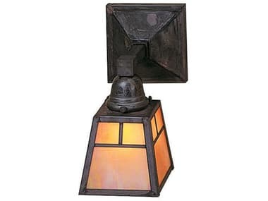 Arroyo Craftsman A-line 9" Tall 1-Light Brown Glass Wall Sconce AYAS1