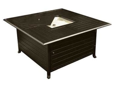 AZ Patio Heaters 45'' Wide Square Slatted Aluminum Firepit In Bronze AZF1108FPT