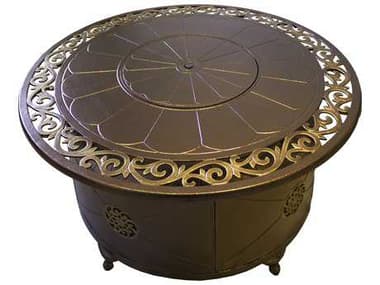AZ Patio Heaters 48'' Round Cast Aluminum Decorative Firepit In Bronze AZF1201FPT