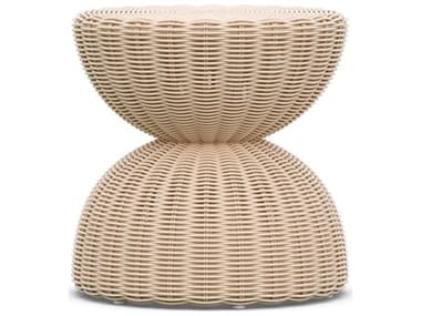 Azzurro Living Cabo Almond Wicker 15.75'' Wide Round Side Table AZZCABW05ST