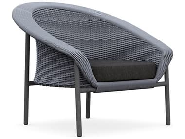 Azzurro Living Cove Gray All-Weather Rope Lounge Chair with Midnight Cushion AZZCOVR11S1CU