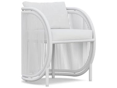 Azzurro Living Kamari White Mist All-Weather Rope Dining Arm Chair with Cloud Cushion AZZKAMTR17DCU