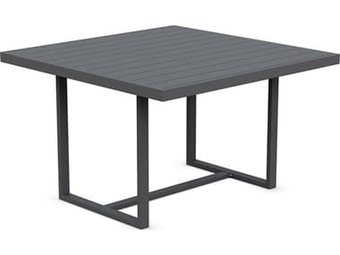 Azzurro Living Pavia Matte Charcoal Aluminum 47.64'' Wide Square Dining Table AZZPAVA16DTSQ