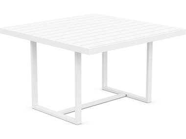 Azzurro Living Pavia Matte White Aluminum 47.64'' Wide Square Dining Table AZZPAVA17DTSQ