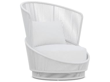 Azzurro Living Palma White Mist All-Weather Rope Lounge Chair with Cloud Cushion AZZPMATR17S1SCU