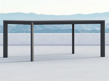 Azzurro Living Porto Matte Charcoal Aluminum 72.24''W x 41.93''D Rectangular Dining Table AZZPORA16DTRC