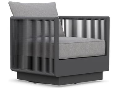 Azzurro Living Porto Ash All-Weather Rope Swivel Lounge Chair with Fog Cushion AZZPORR07S1SCU