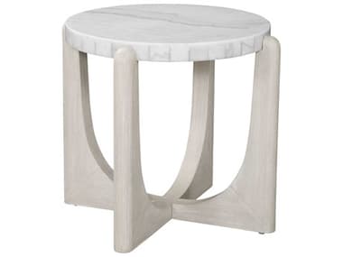 Bassett Mirror Gavin 28" Round Marble White End Table BA1250LR220