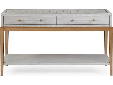 Bassett Mirror 55" Rectangular Wood Gray Veneer With Gold Accent Consolee Table BA2430LR472EC