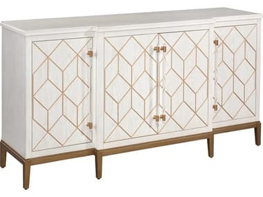 Bassett Mirror Perrine 68'' Oak Wood White With Gold Accent Sideboard BA2431DR576