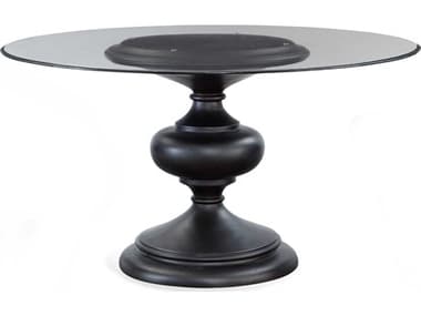 Bassett Mirror Grimes 54" Round Glass Espresso Dining Table BA2971700095