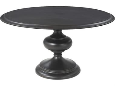 Bassett Mirror Grimes 54" Round Wood Black Dining Table BA2971700467EC