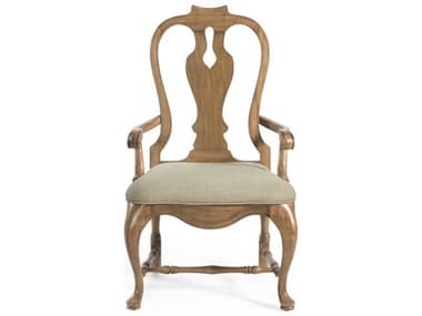 Bassett Mirror Kinzie Beige Fabric Upholstered Arm Dining Chair BA3170DR810