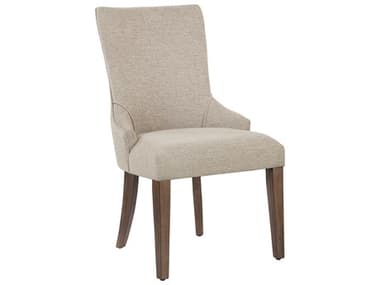 Bassett Mirror Bambach Parsons Fabric Rubberwood Brown Upholstered Side Dining Chair BA3404DR801