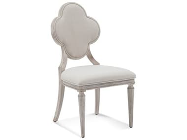 Bassett Mirror Chloe Hardwood White Fabric Upholstered Side Dining Chair BA5080DR800