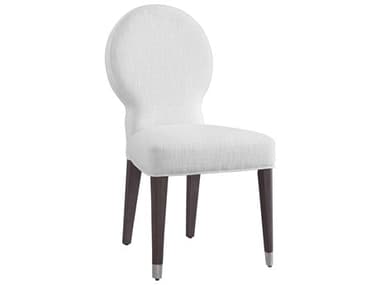 Bassett Mirror Farrah Fabric Hardwood White Upholstered Side Dining Chair BA6185DR800