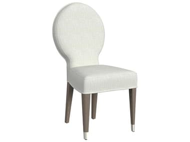 Bassett Mirror Farrah Fabric Hardwood White Upholstered Side Dining Chair BA6185DR800