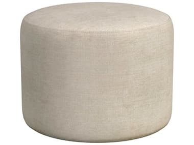 Bassett Mirror Anderson Round 21" Cream Fabric Upholstered Ottoman BA7000LR133EC