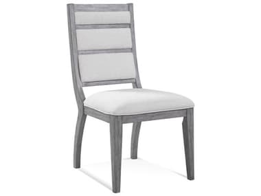 Bassett Mirror Nylah Oak Wood Gray Fabric Upholstered Side Dining Chair BA7037DR800
