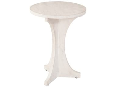 Bassett Mirror Tait Round Wood Sandblasted White End Table BA7082LR223