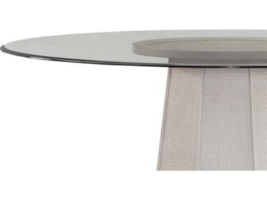 Bassett Mirror Korey 48" Round Glass White Dining Table BA7096700045