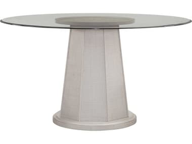 Bassett Mirror Korey 54" Round Glass White Wash Mindi Dining Table BA7096700095