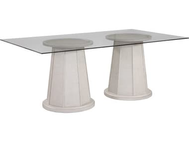 Bassett Mirror Korey 74" Rectangular Glass White Wash Mindi Dining Table BA7096700887