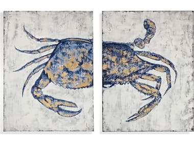 Bassett Mirror Blue Crab Canvas Wall Art BA7300856EC