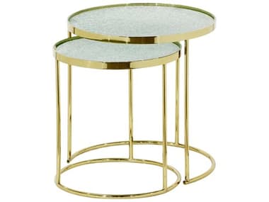 Bassett Mirror Bridget 18" Round Glass Gold End Table BA7571LR202