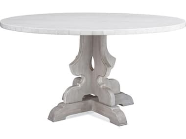 Bassett Mirror Delaney Round Marble Gray Dining Table BA7980700983