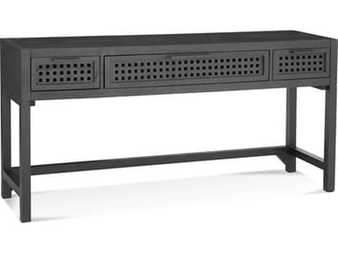 Bassett Mirror Pentak 60" Rectangular Wood Sandblasted Matte Black Console Table BA8235LR400