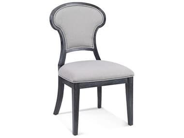 Bassett Mirror Mateo Fabric Oak Wood Gray Upholstered Side Dining Chair BA8340DR800EC