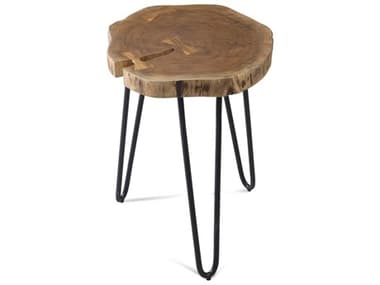 Bassett Mirror Thorpe Occasional 20" Round Wood Natural Matte Black End Table BA8615LR200