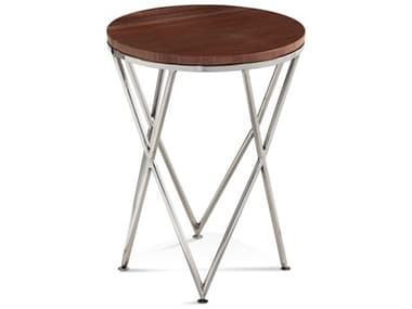 Bassett Mirror Thiago Round Red Marble Chrome End Table BA8655LR223